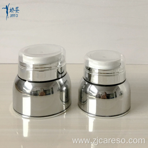 30ml 50ml Shiny Silver Acrylic Airless Jar